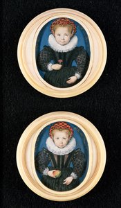 Due bambine, 1590 da Isaac Oliver